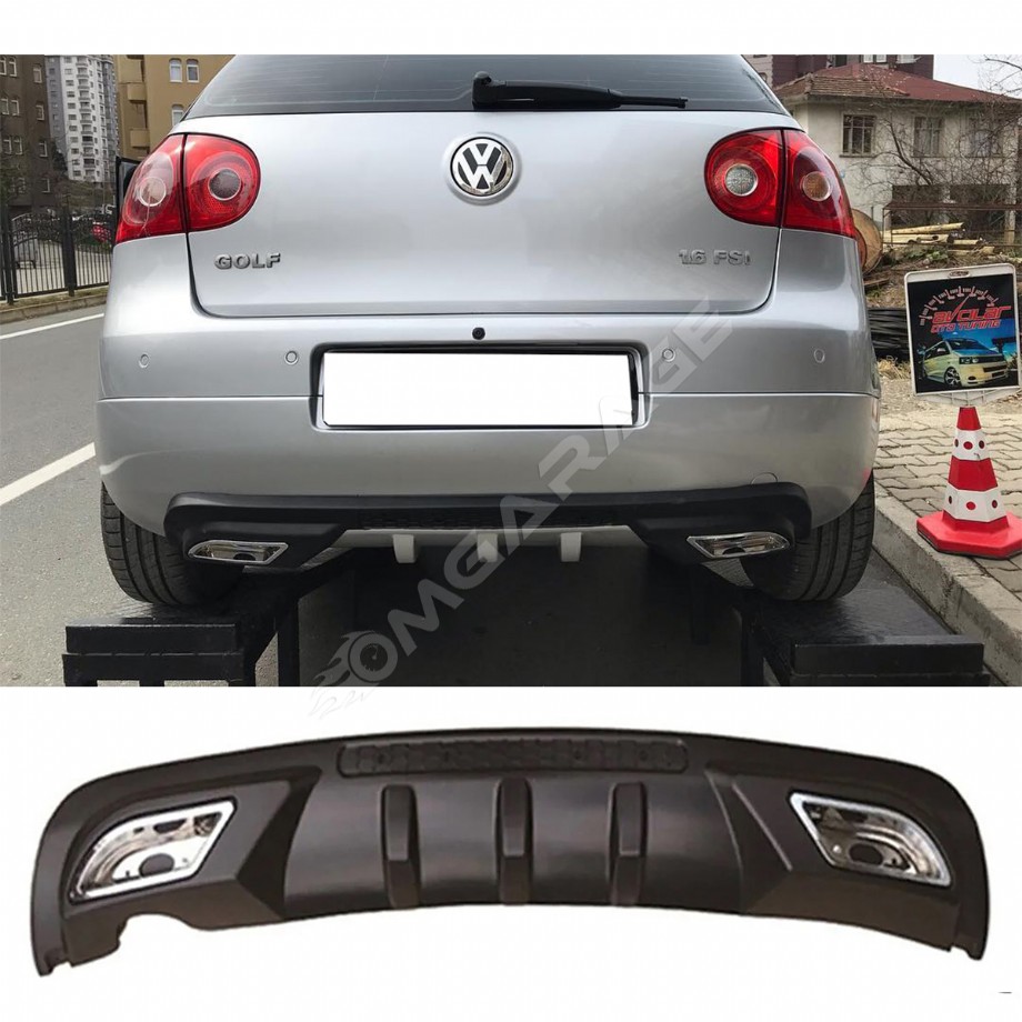 Vw Golf Mk5 Difüzör Difizör Siyah + Kare Egzoz Görünüm C Tip 2003-2009
