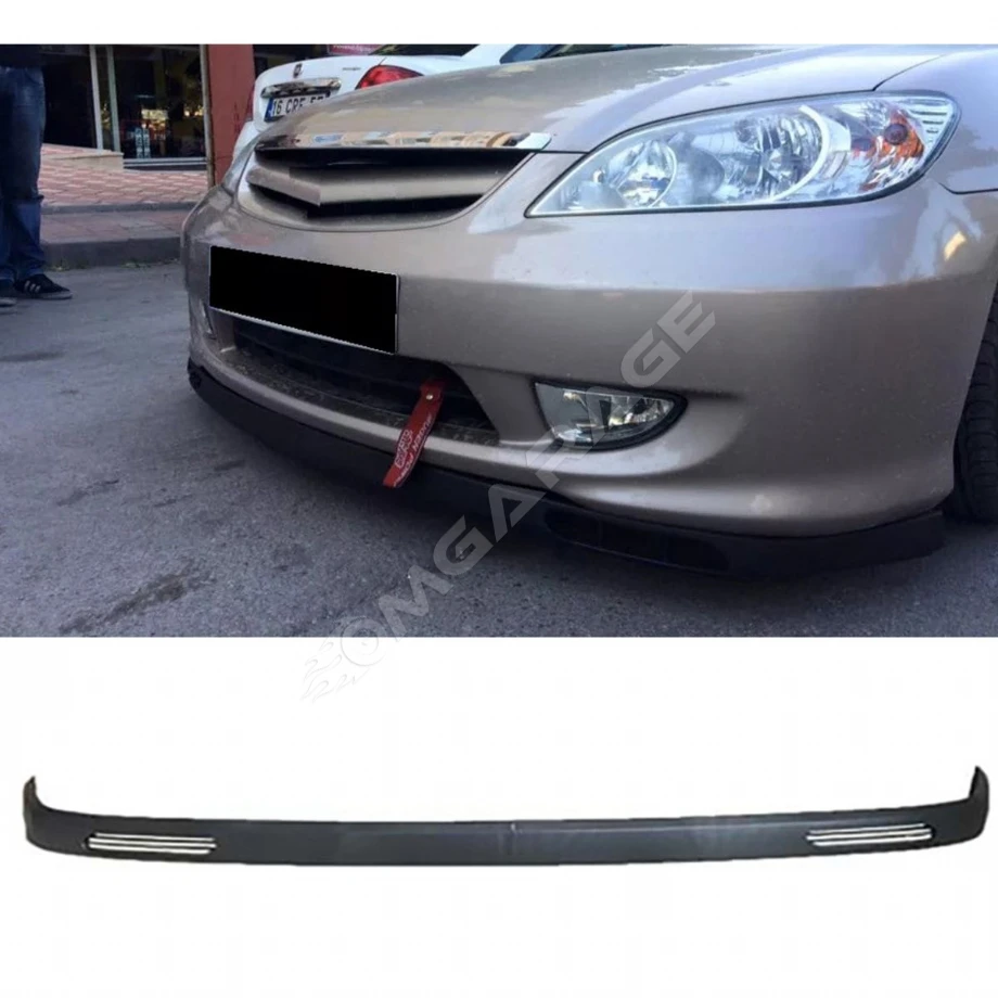 Honda Civic 2003 - 2006 Lgn Tip V2 Ön Lip Mat Siyah Uyumlu