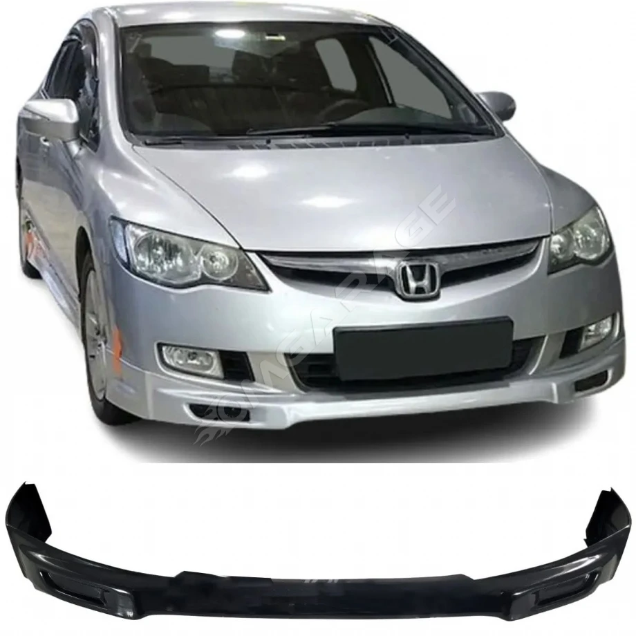 Honda Civic Fd6 Makyajsız 2006-2009 Kasa Için Makyajlı Ön Ek Karlık Mat Siyah Plastik