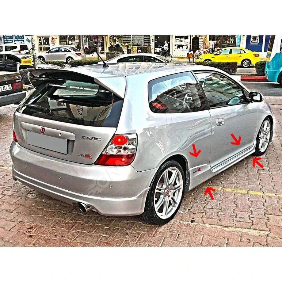 Honda Civic Sport Ep2 Ep3 Yan Marşpiyel Seti Plastik Mat Siyah Body Kit Karlık