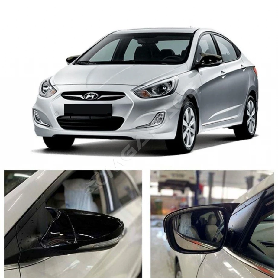 Hyundai Accent Blue Sinyalli Batman Yarasa Ayna Kapağı Piano Black 2011 Ve 2019 Arası
