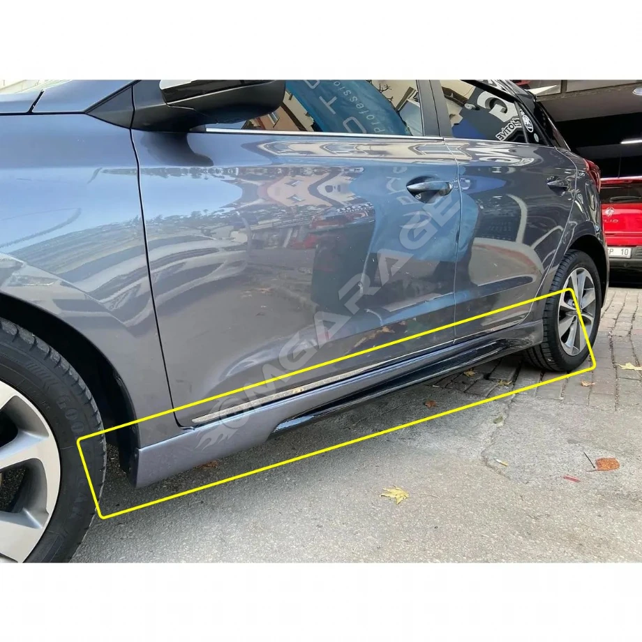 Hyundai i20  Custom Yan Marşpiyel Seti Plastik Mat Siyah 2014 2015 2016 2017 2018