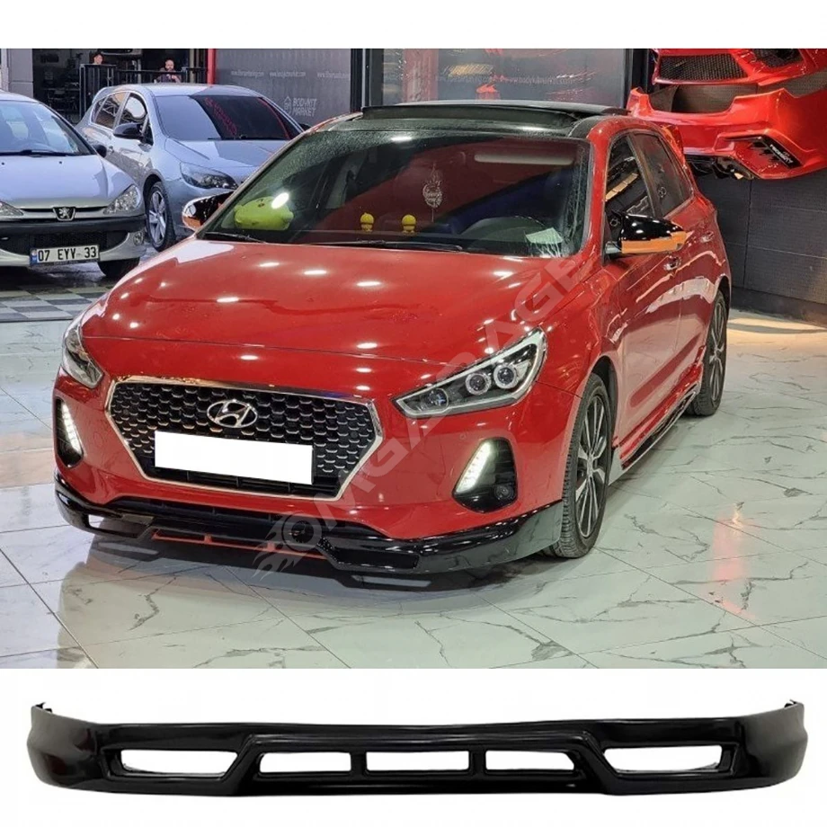 Hyundai i30 Makyajlı Ön Ek 2017  ve üzeri Mat Siyah Plastik Ön Karlık