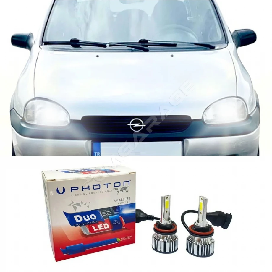 Opel Corsa B Led Xenon Uzun + Kısa Far Ampulü H4 Duo Yeni Seri Beyaz  1993-2000