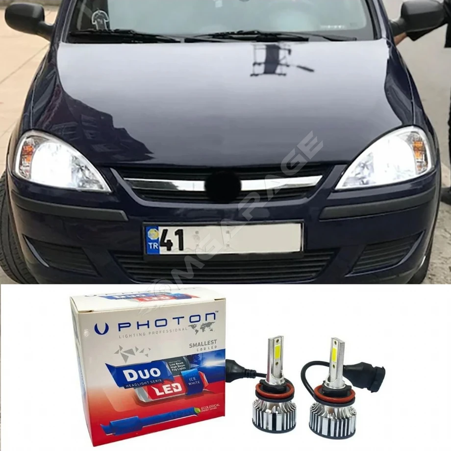Opel Corsa C Led Xenon Uzun Far Ampulü H7 Duo Yeni Seri Beyaz 2000-2006 Uyumlu