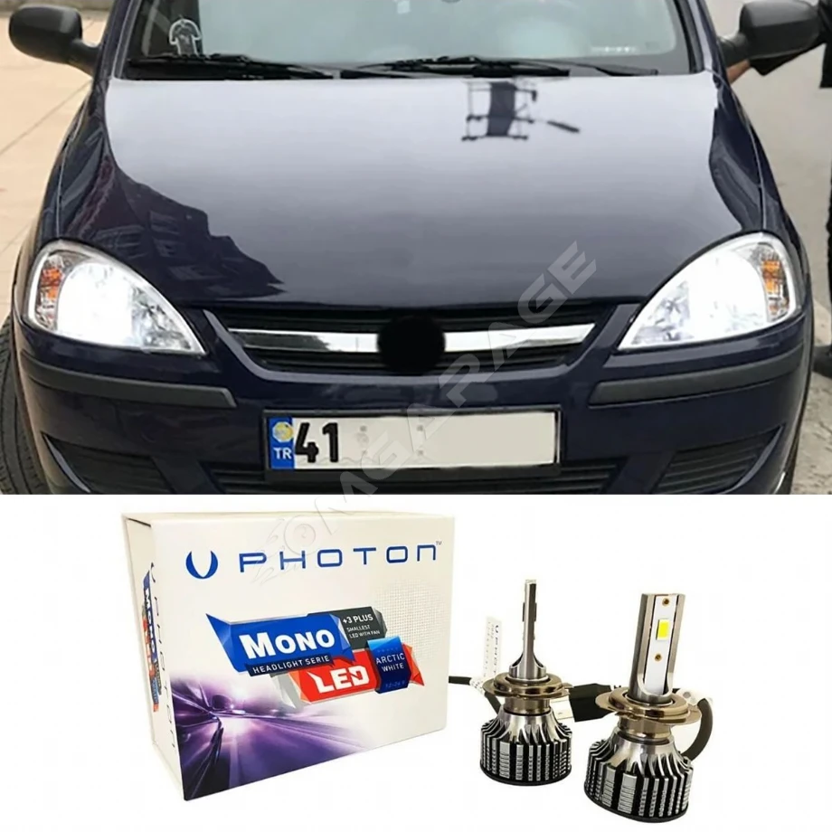 Opel Corsa C  Led Xenon Uzun Far Ampulü H7 Mono Yeni Seri Beyaz 2000-2006
