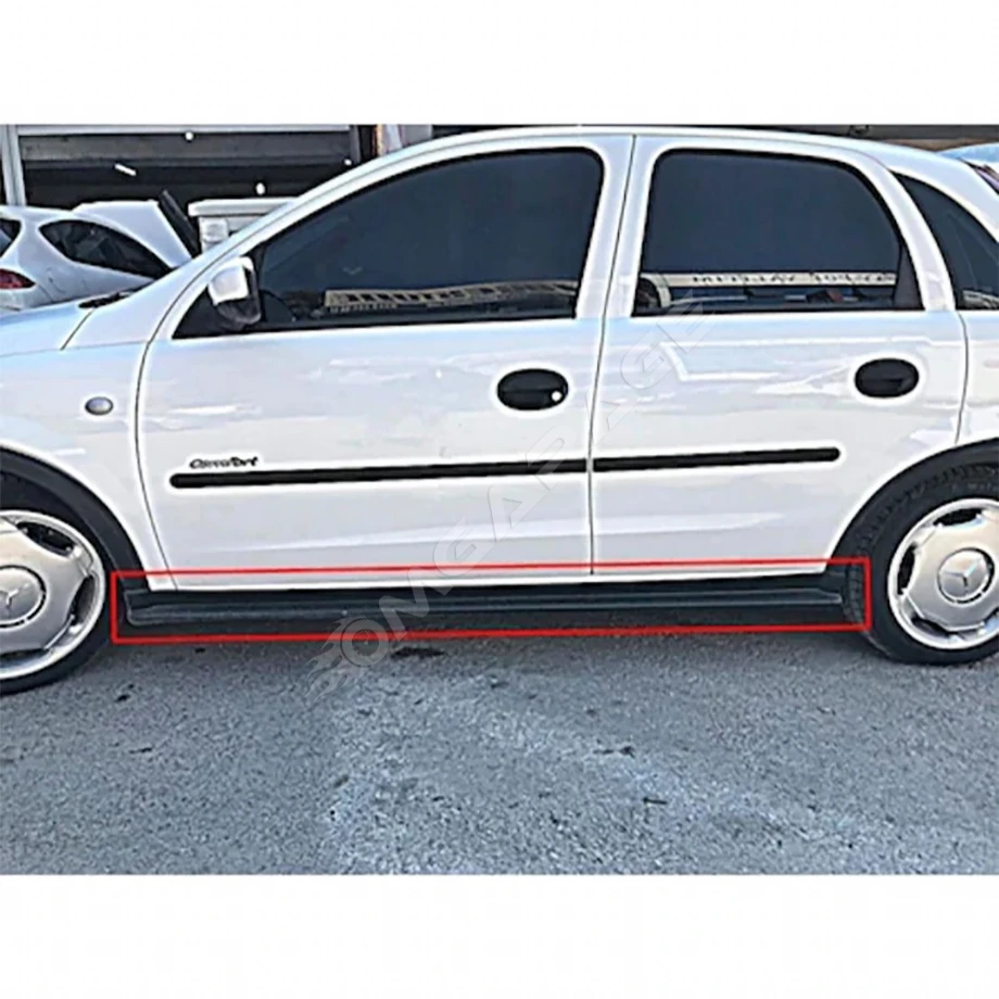 Opel Corsa C Yan Marşpiyel Seti Plastik Mat Siyah 2000 2001 2002 2003 2004 2005 2006 Uyumlu