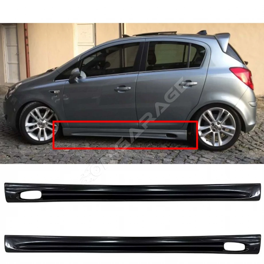 Opel Corsa E Yan Marşpiyel Seti Plastik Mat Siyah 2014 2015 2016 2017 2018 2019 Uyumlu