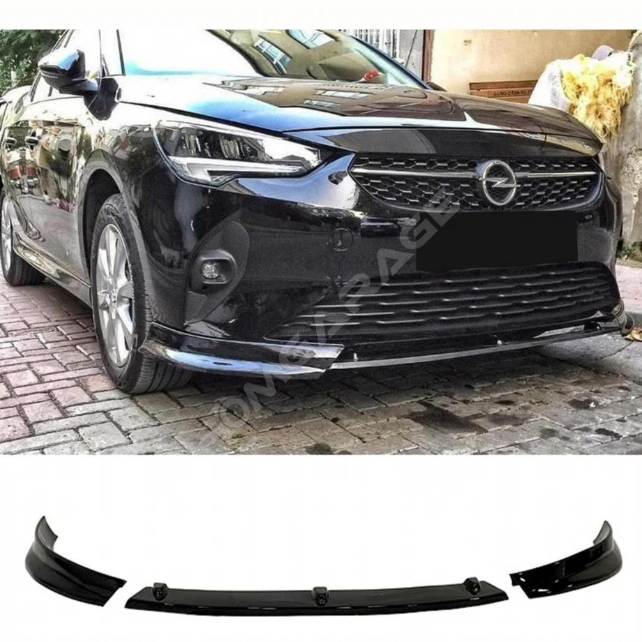 Opel Corsa F Race Ön Lip Piano Black 3 Parça 2019 2020 2021 Abs Plastik