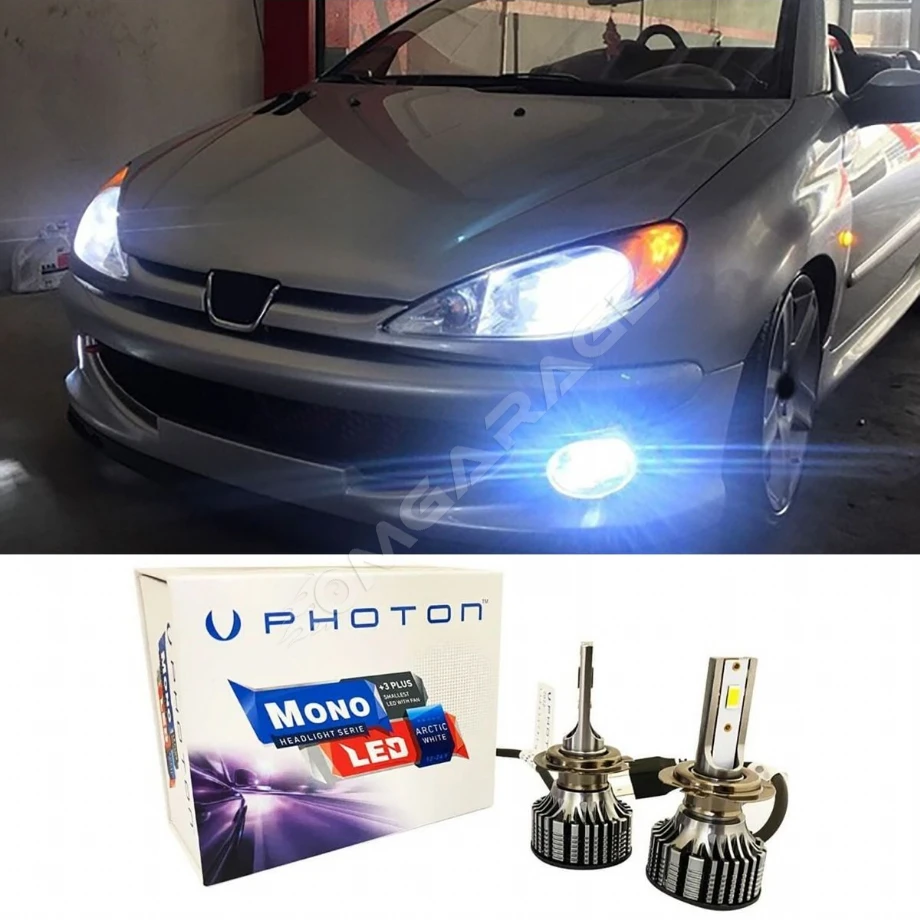 Peugeot 206 Led Xenon Kısa Far Ampulü H7 Mono Yeni Seri Beyaz 2003+