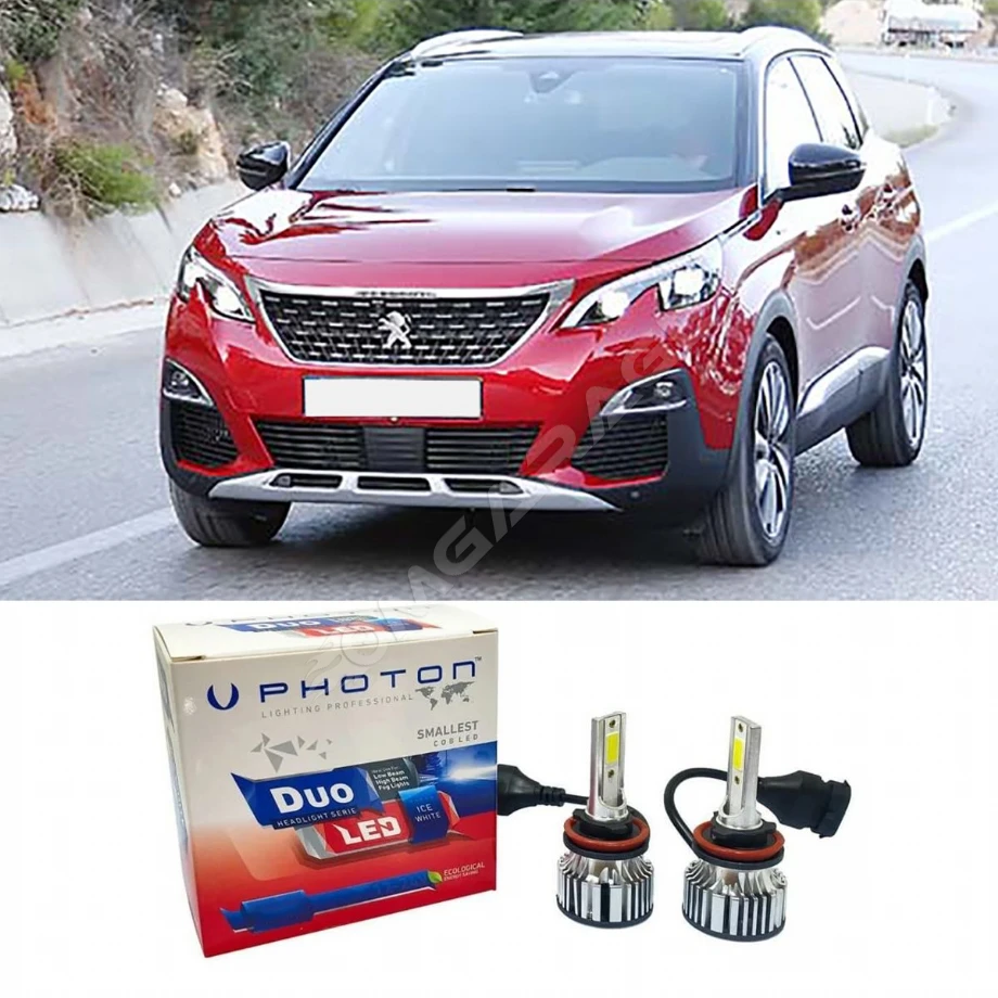 Peugeot 3008 Led Xenon Uzun Far Ampulü HB3 9005 Duo Yeni Seri Beyaz 2016+