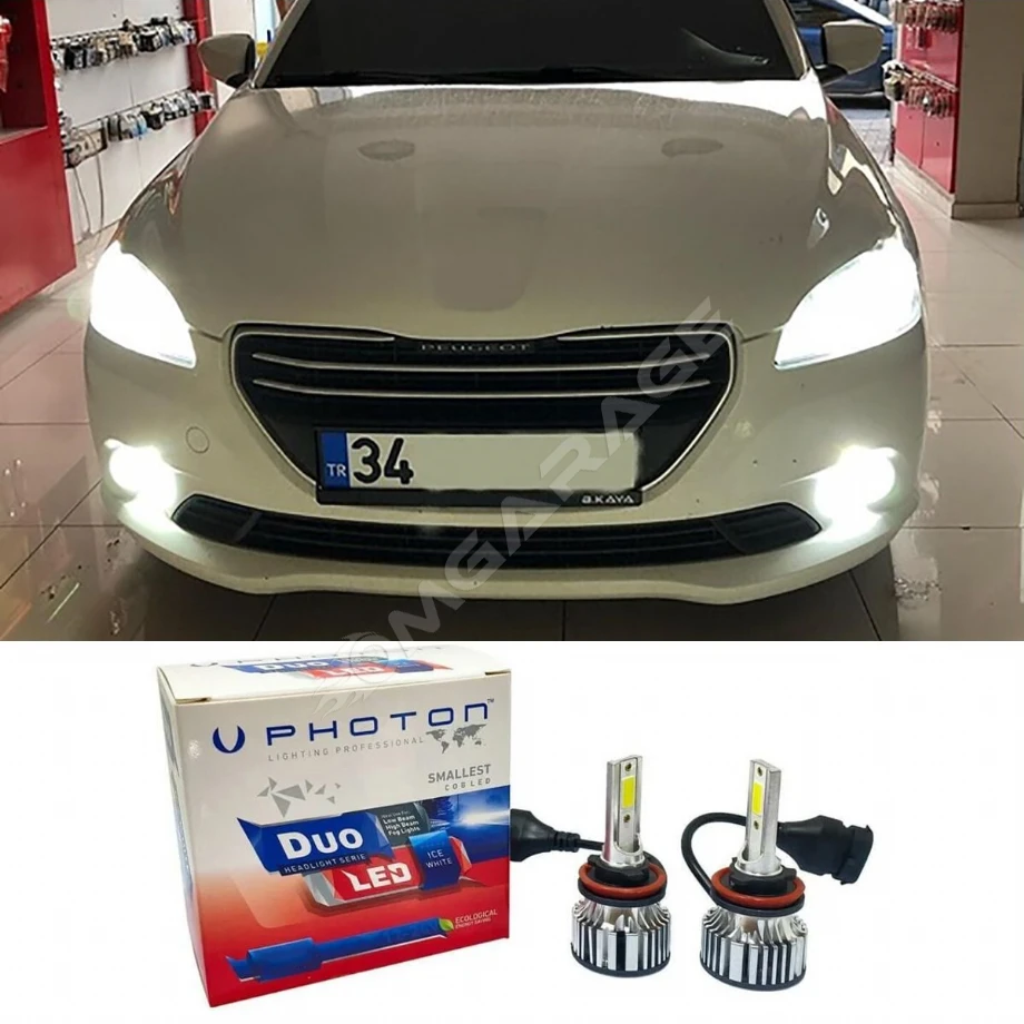 Peugeot 301 Led Xenon Sis Far Ampulü H11 Duo Yeni Seri Beyaz 2012-2017 Uyumlu