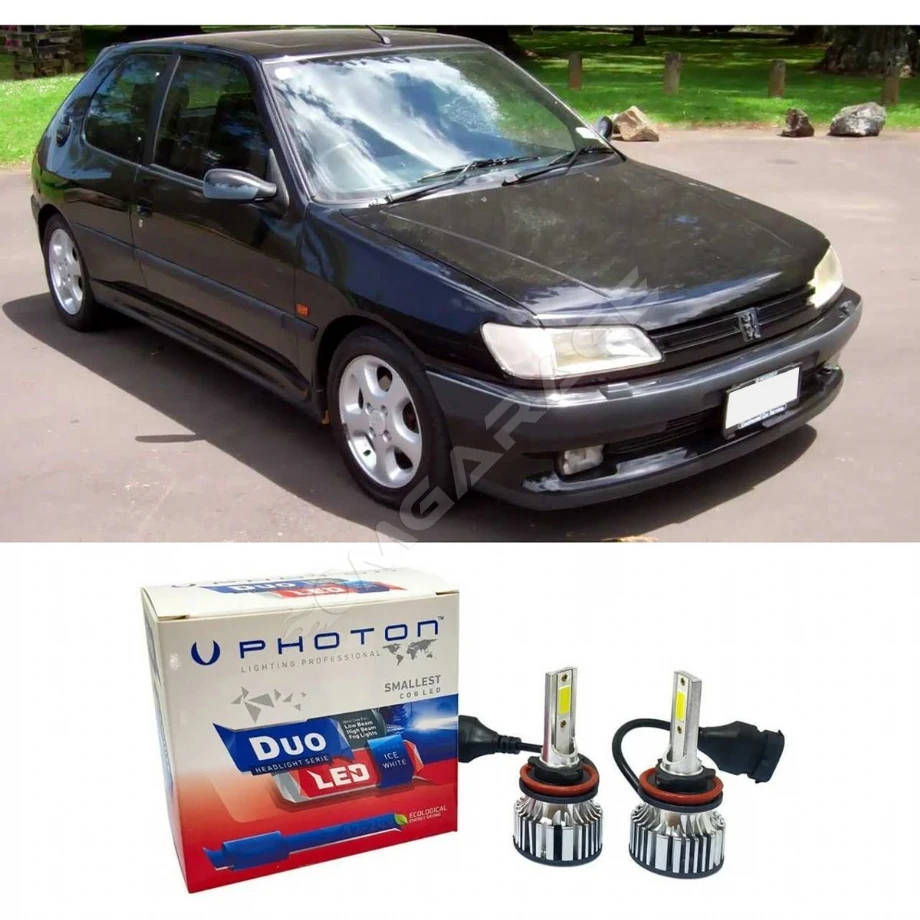 Peugeot 306 Led Xenon Uzun + Kısa Far Ampulü H4 Duo Yeni Seri Beyaz 1993-1996
