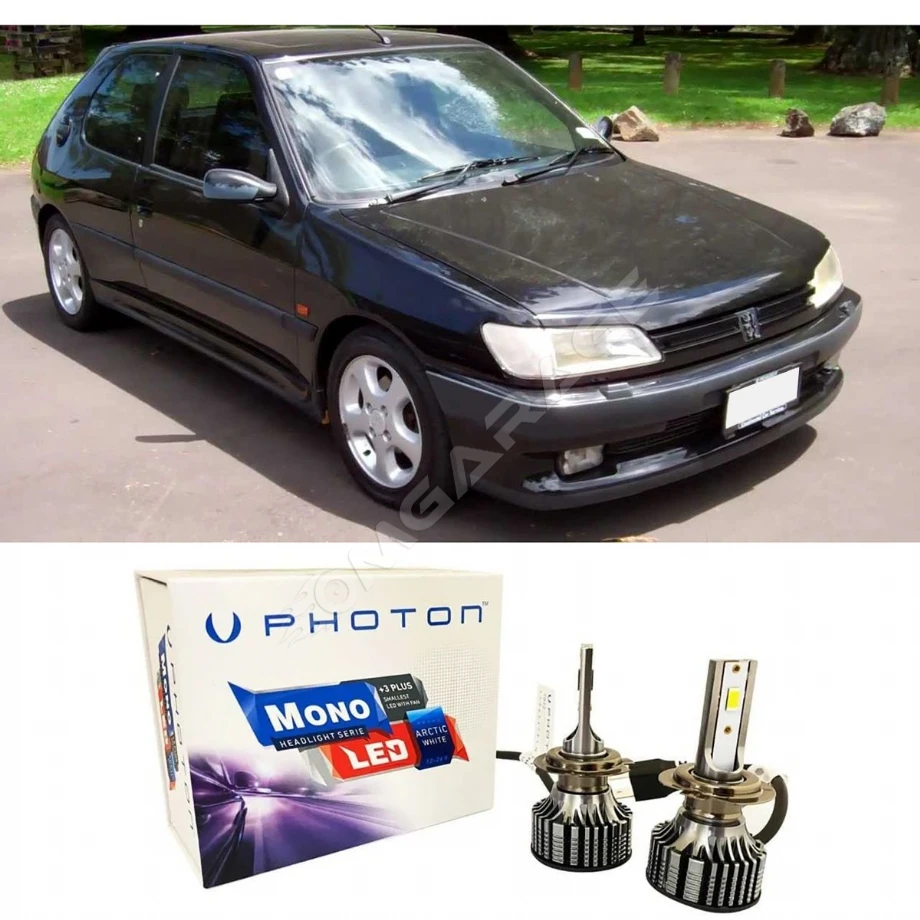 Peugeot 306 Led Xenon Uzun + Kısa Far Ampulü H4 Mono Yeni Seri Beyaz 1993-1996