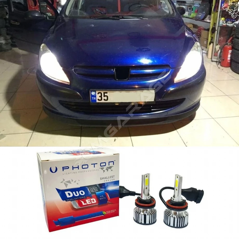 Peugeot 307 Led Xenon Kısa Far Ampulü H1 Duo Yeni Seri Beyaz 2005+