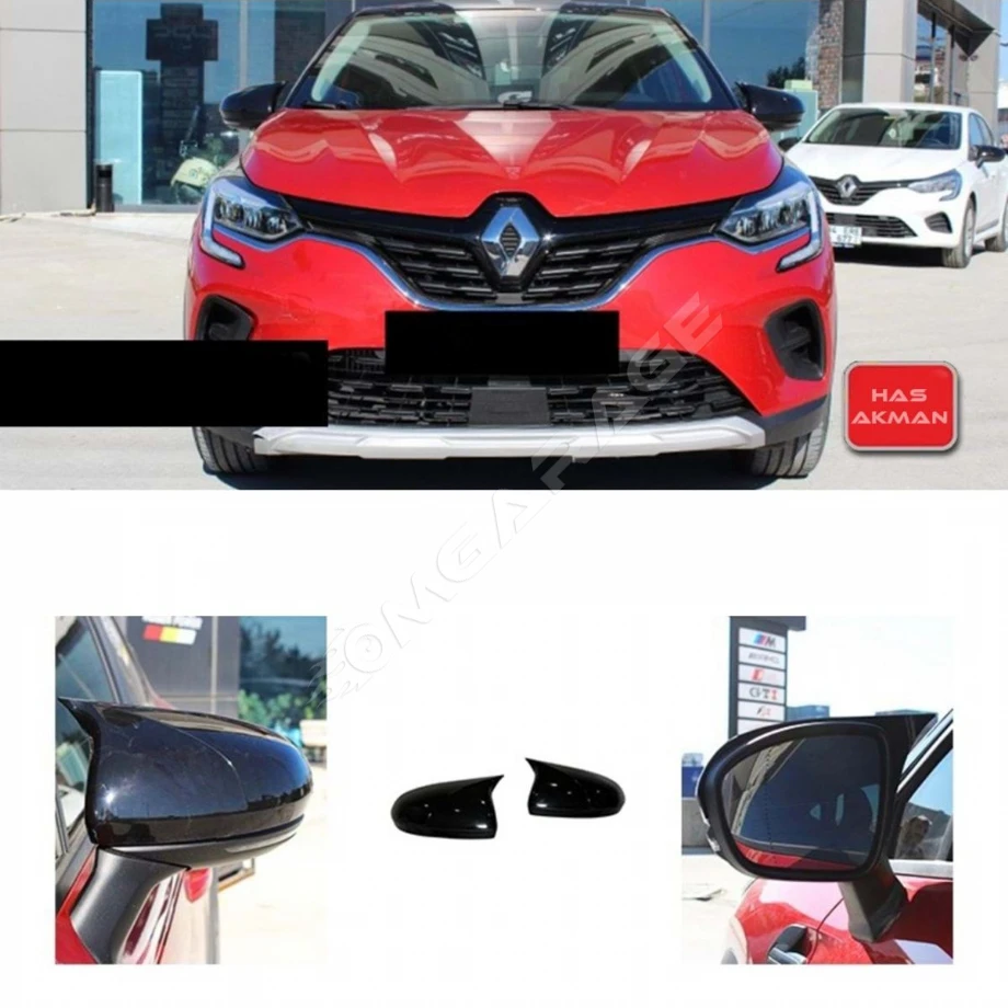 Renault Captur Batman Yarasa Ayna Kapağı Piano Black 2020 2021 Uyumlu