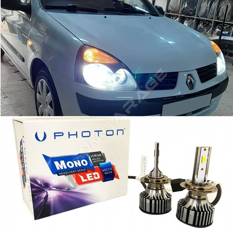 Renault Clio  Uyumlu2 Led Xenon Uzun Far Ampulü H1 Mono Yeni Seri Beyaz 2002-2006