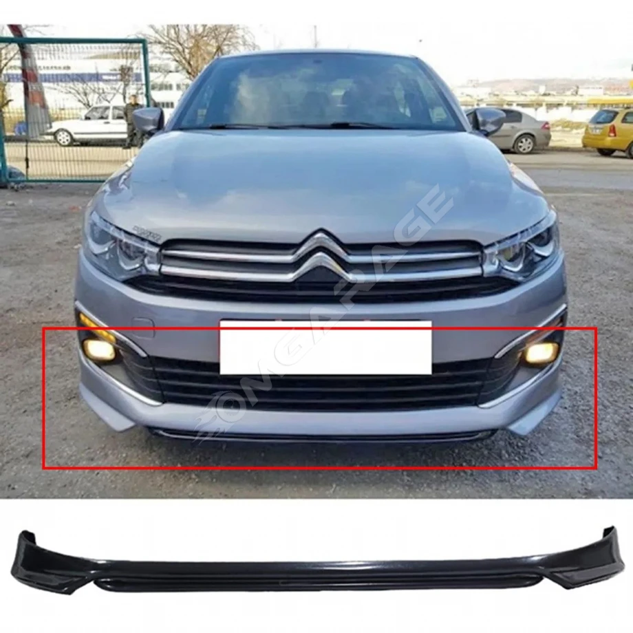 Citroen C Elysee Ön Ek Makyajlı Kasa 2018 2019 2020 2021 2022 2023 UyumluMat Siyah Plastik Ön Karlık
