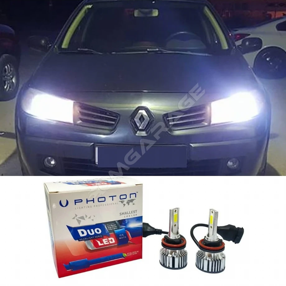 Renault Megane 2 Led Xenon Uzun Far Ampulü H1 Duo Yeni Seri Beyaz