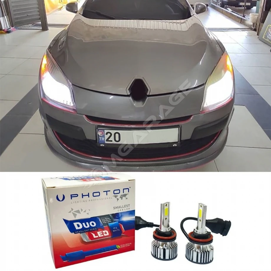 Renault Megane 3 Led Xenon Sis Far Ampulü H8 Duo Yeni Seri Beyaz