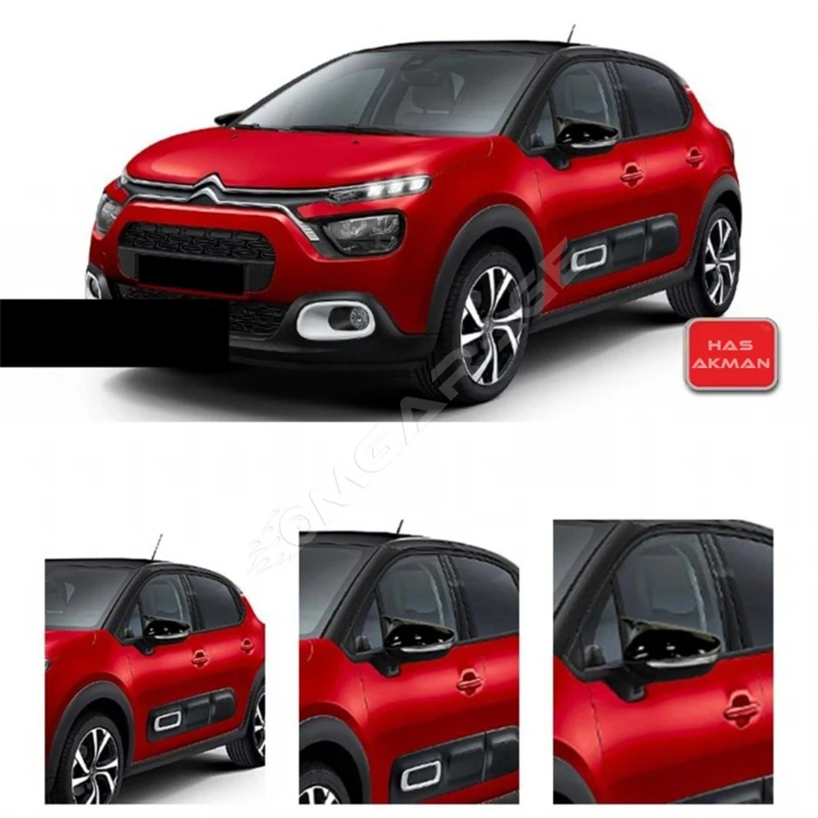 Citroen C3  Batman Yarasa Ayna Kapağı Piano Black 2016 2017 2018 2019 2020 2021