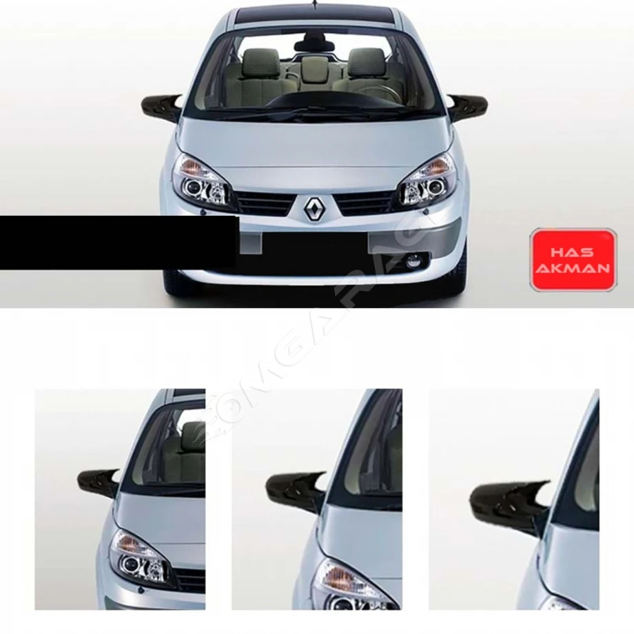 Renault Scenic 2 Batman Yarasa Ayna Kapağı Piano Black 2004 2005 2006 2007 2008 2009