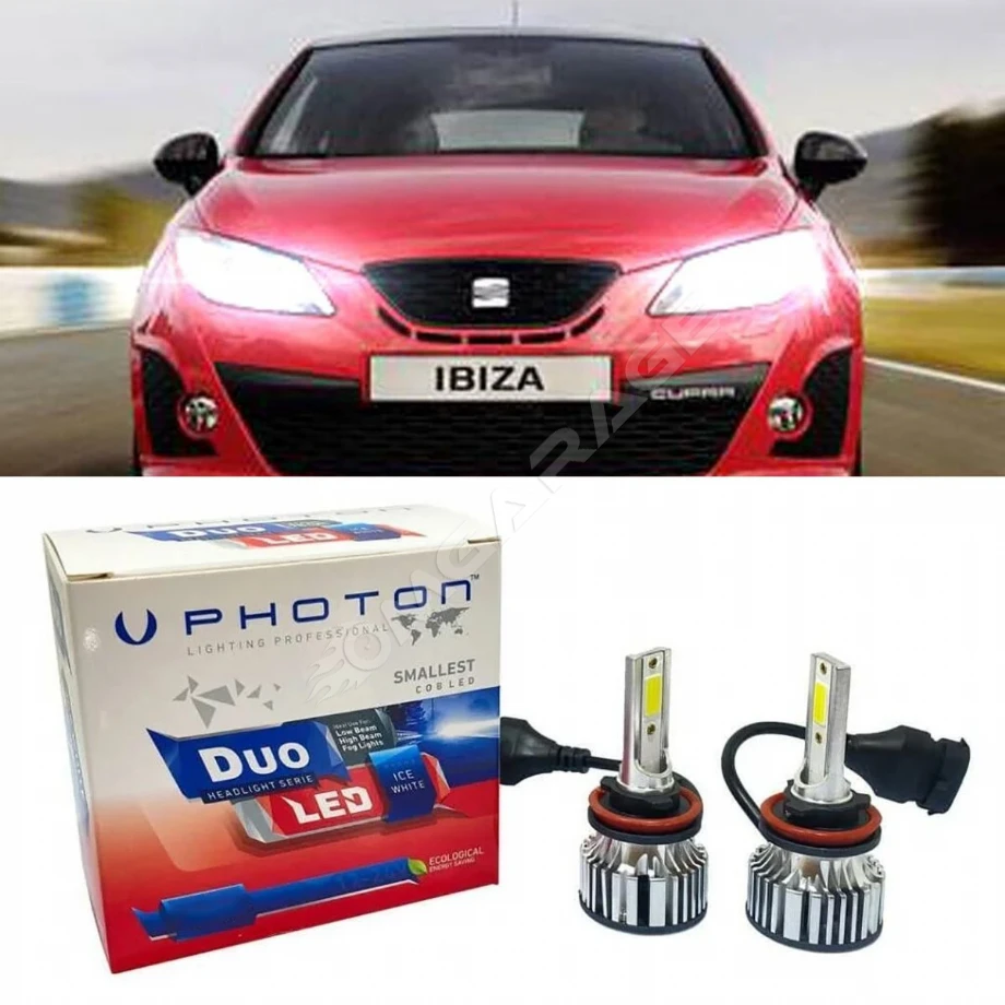 Seat ibiza Mk4 Led Xenon Kısa Far Ampulü H7 Duo Yeni Seri Beyaz 2008-2016 Uyumlu