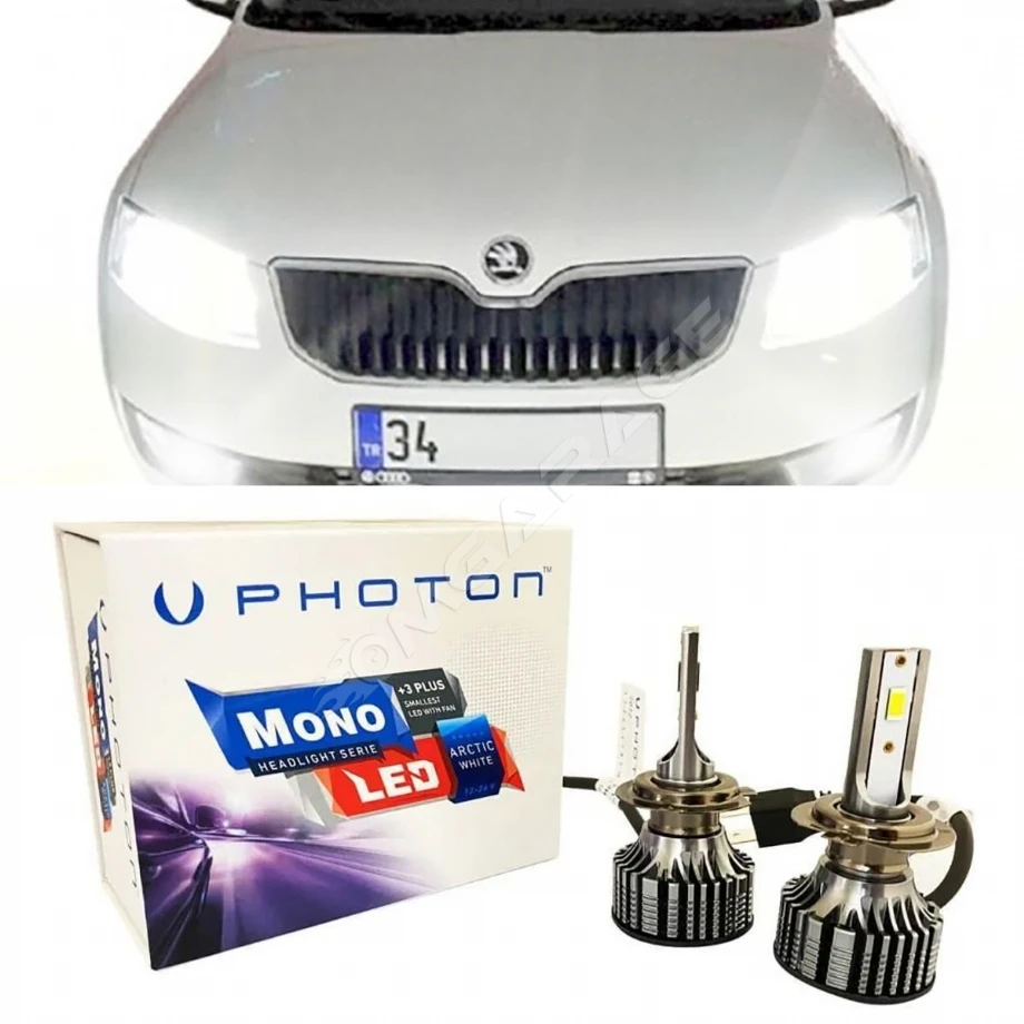 Skoda Octavia Mk3 Led Xenon Kısa Far Ampulü H7 Mono Yeni Seri Beyaz 2013-2017 Uyumlu