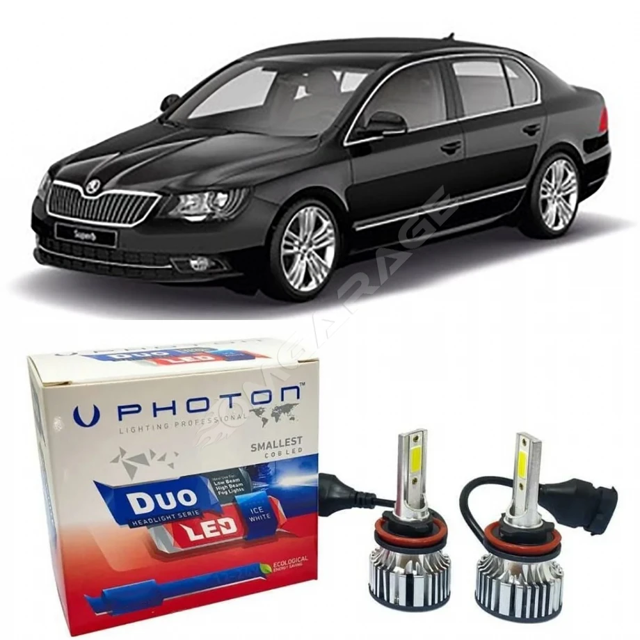 Skoda Superb 2 Led Xenon Sis Farı Ampulü H8 Duo Yeni Seri Beyaz 2008-2015