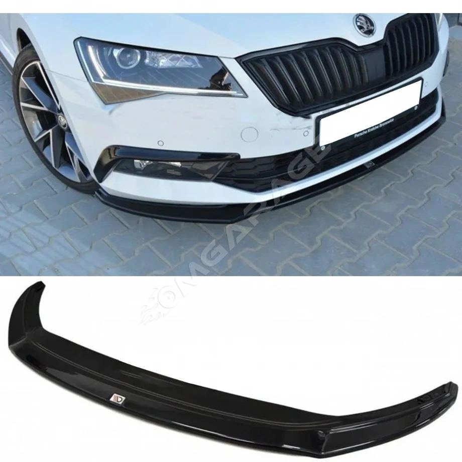 Skoda Superb 2015 2016 2017 2018 Ön Lip Parlak Siyah Ön Ek Plastik Ön EK