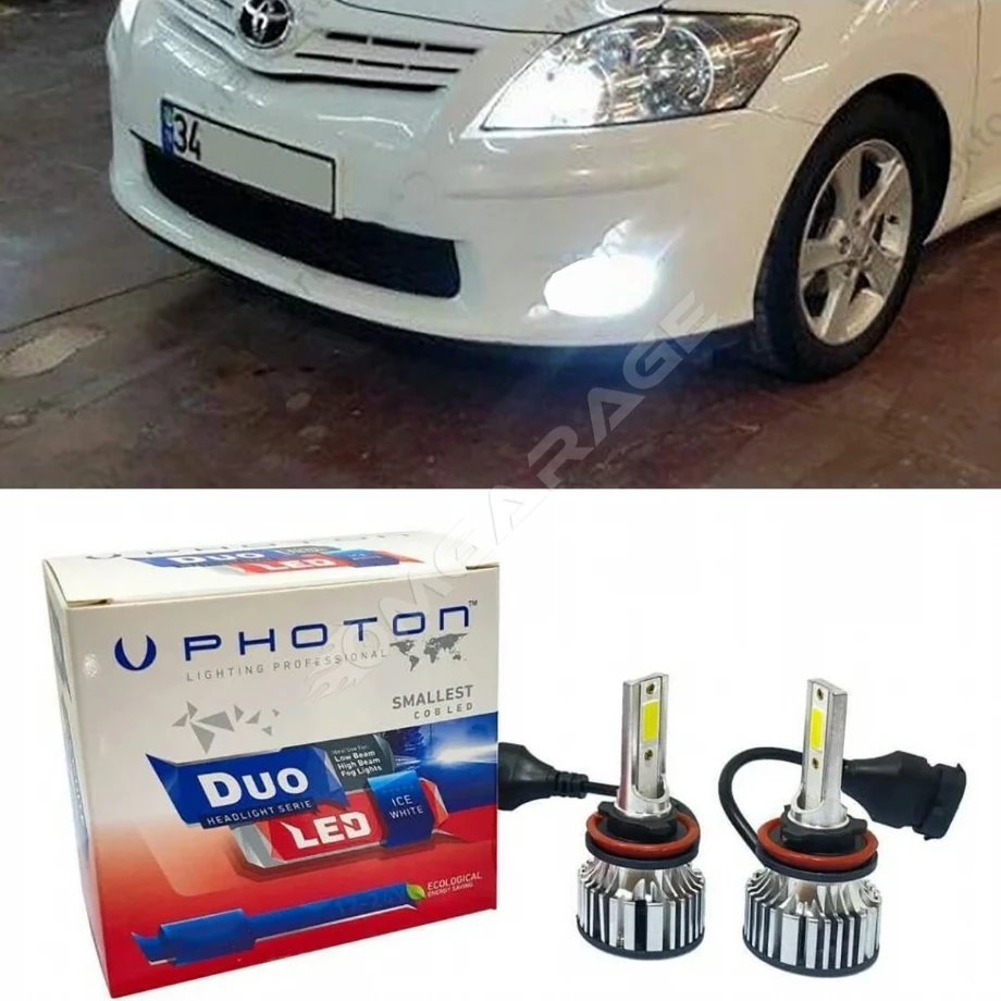Toyota Auris Led Xenon Kısa Far Ampulü H11 Duo Yeni Seri Beyaz 2006-2012