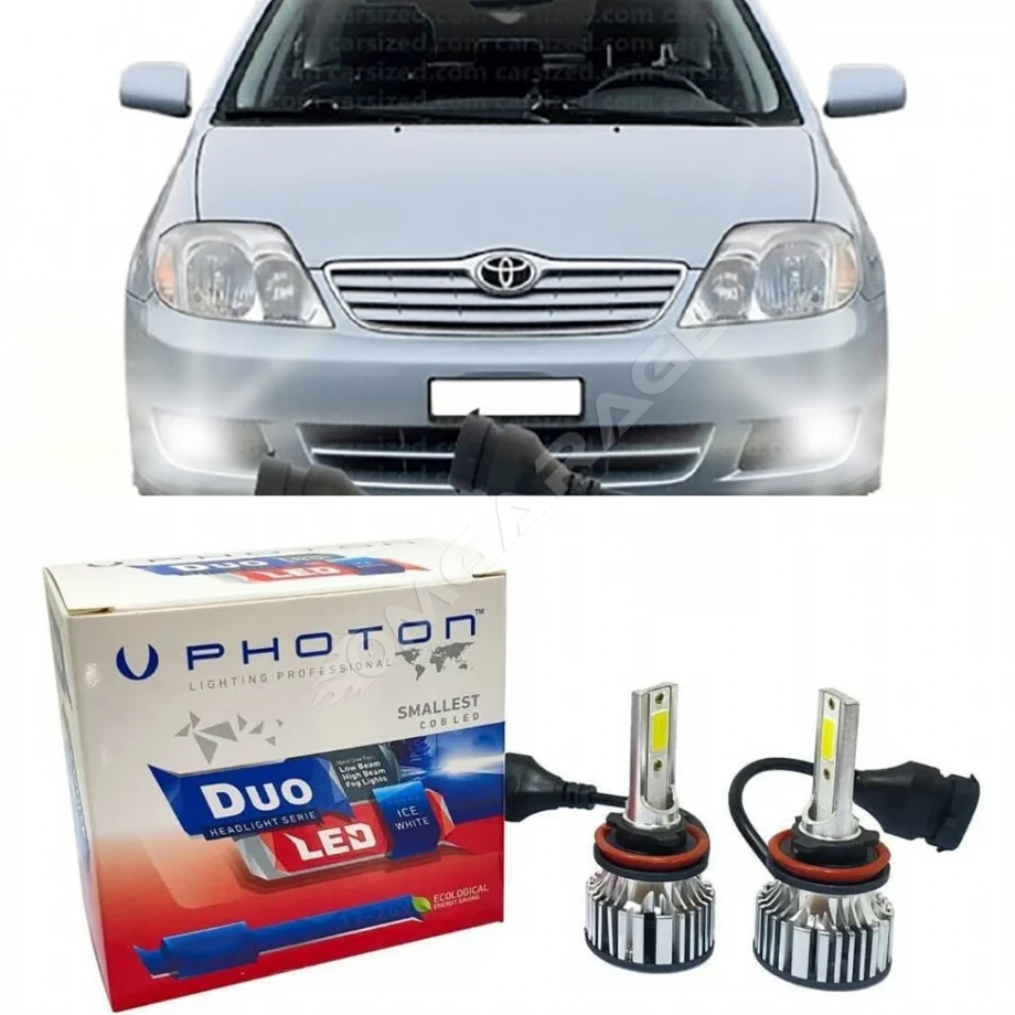 Toyota Corolla E120 Led Xenon Sis Farı Ampulü H11 Duo Yeni Seri Beyaz 2002-2008