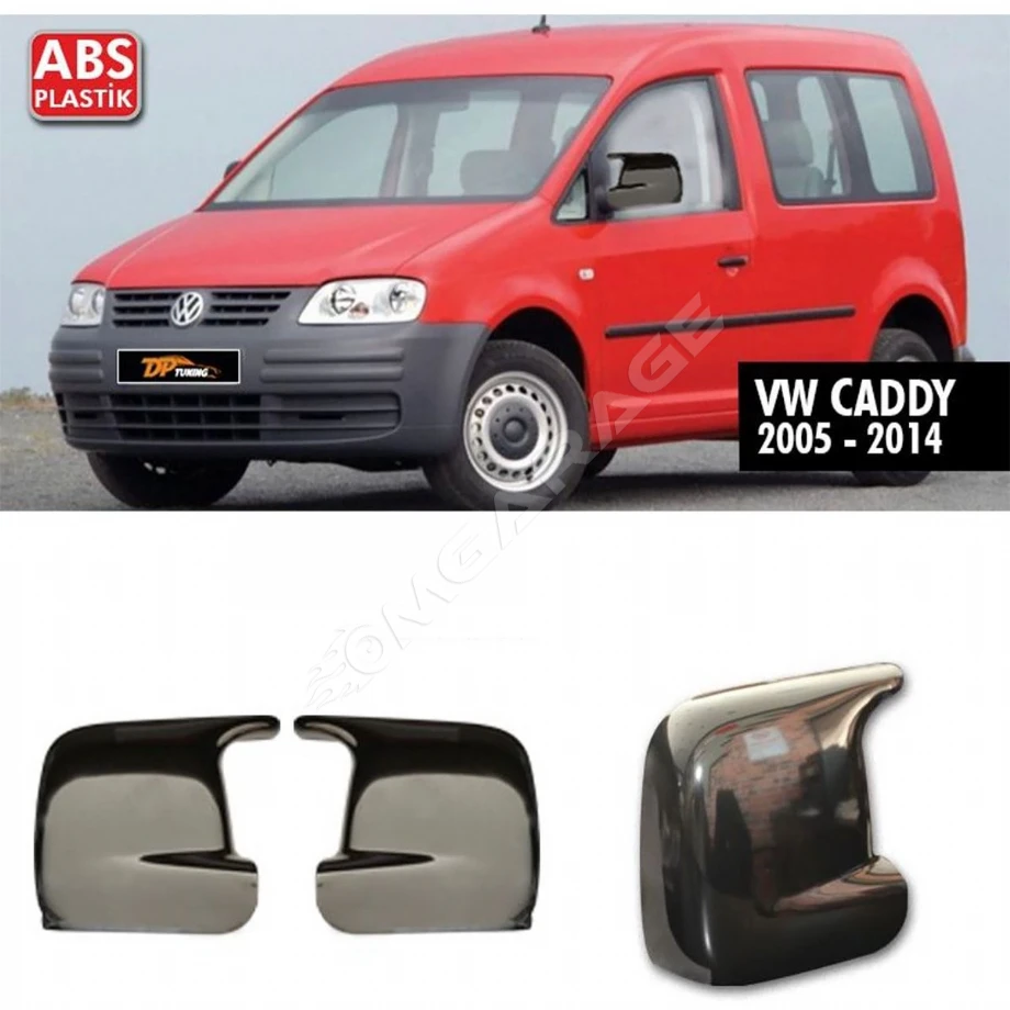 Vw Caddy Batman Yarasa Ayna Kapağı Piona Black 2005 - 2014 Arası Kasalara 2 Adet