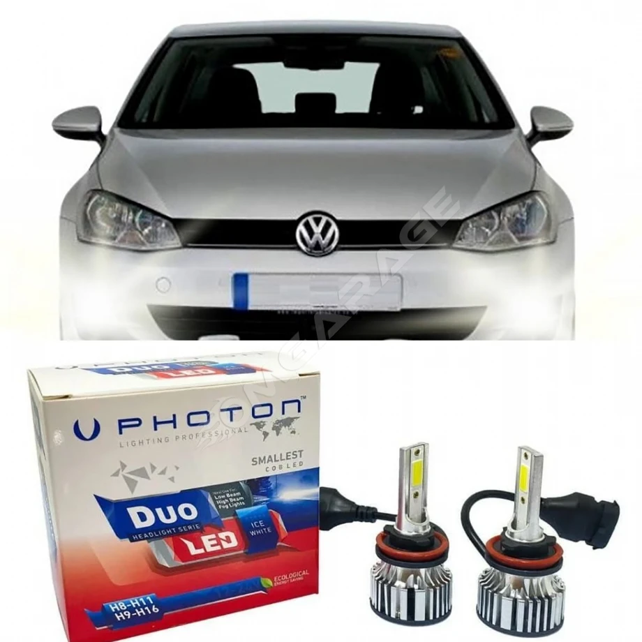 Vw Golf 7 Led Xenon Sis Farı Ampulü H11 Duo Yeni Seri Beyaz 2012-2017 Uyumlu