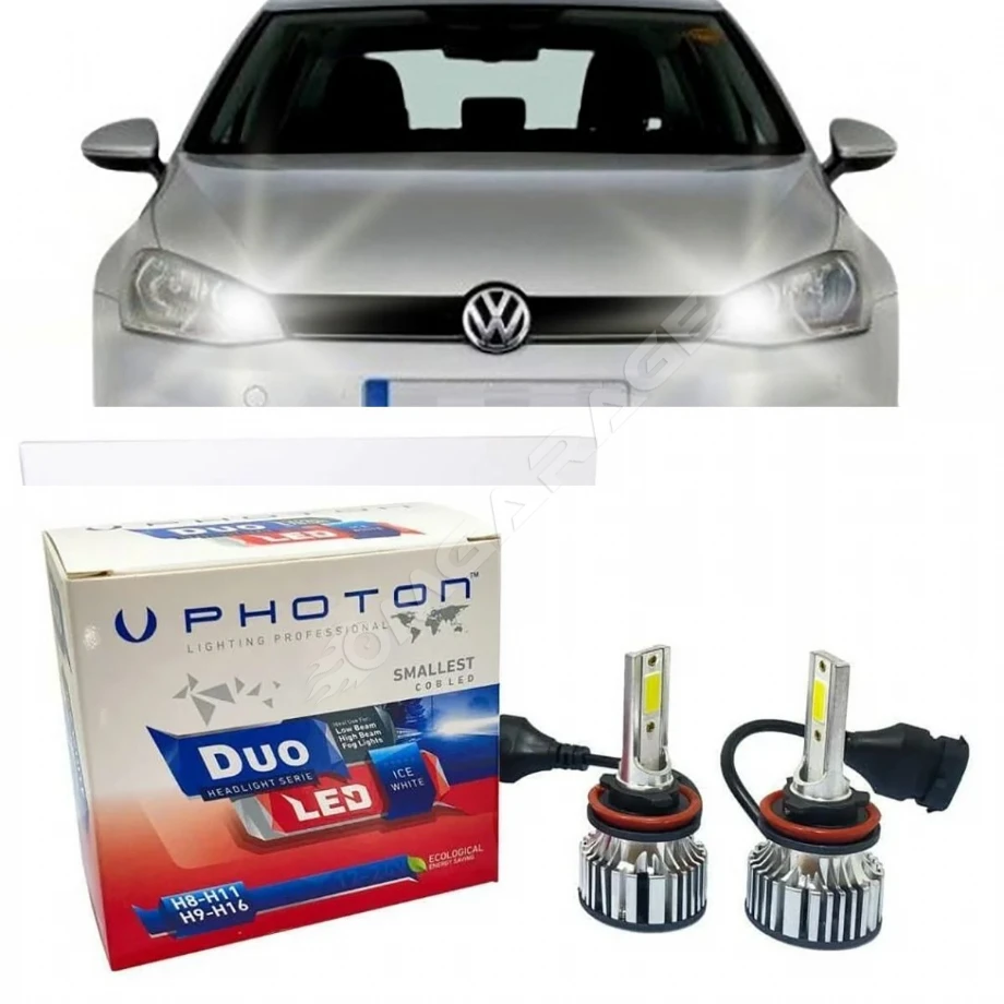 Vw Golf 7.5 Led Xenon Uzun Far Ampulü H9 Duo Yeni Seri Beyaz 2017-2019