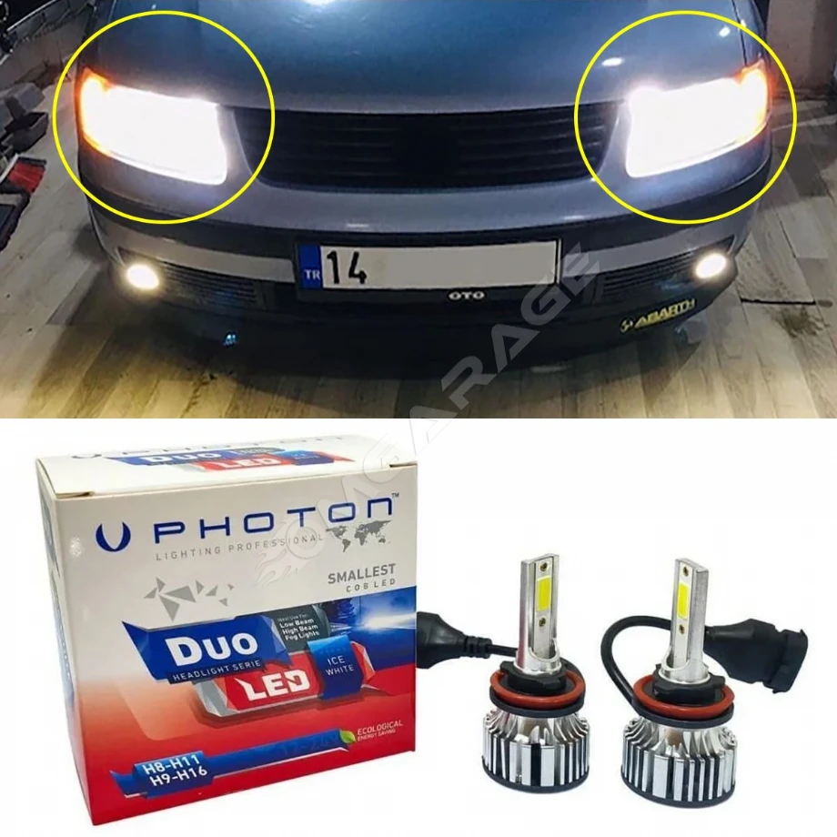Vw Passat B5 Led Xenon Uzun Far Ampulü H1 Duo Yeni Seri Beyaz 1997-2001 Uyumlu