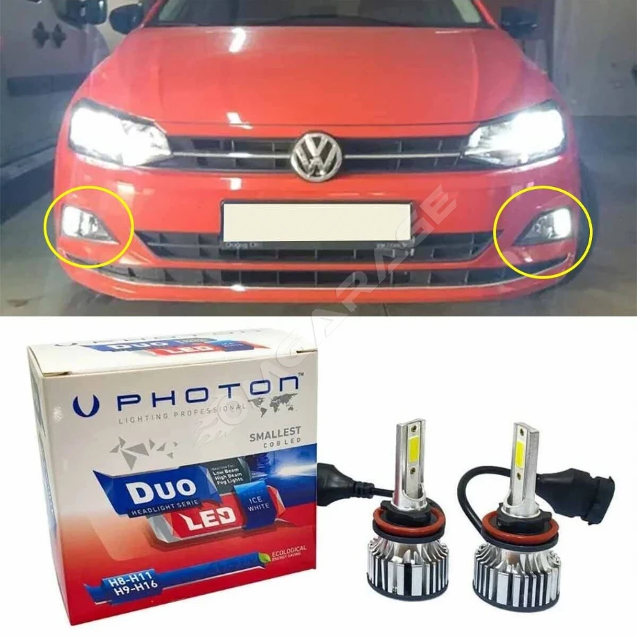 Vw Polo Mk6 Led Xenon Sis Farı Ampulü H8 Duo Yeni Seri Beyaz 2017+ Uyumlu