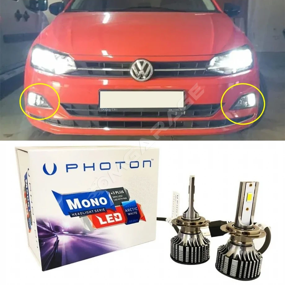 Vw Polo Mk6 Led Xenon Sis Farı Ampulü H8 Mono Yeni Seri Beyaz 2017+