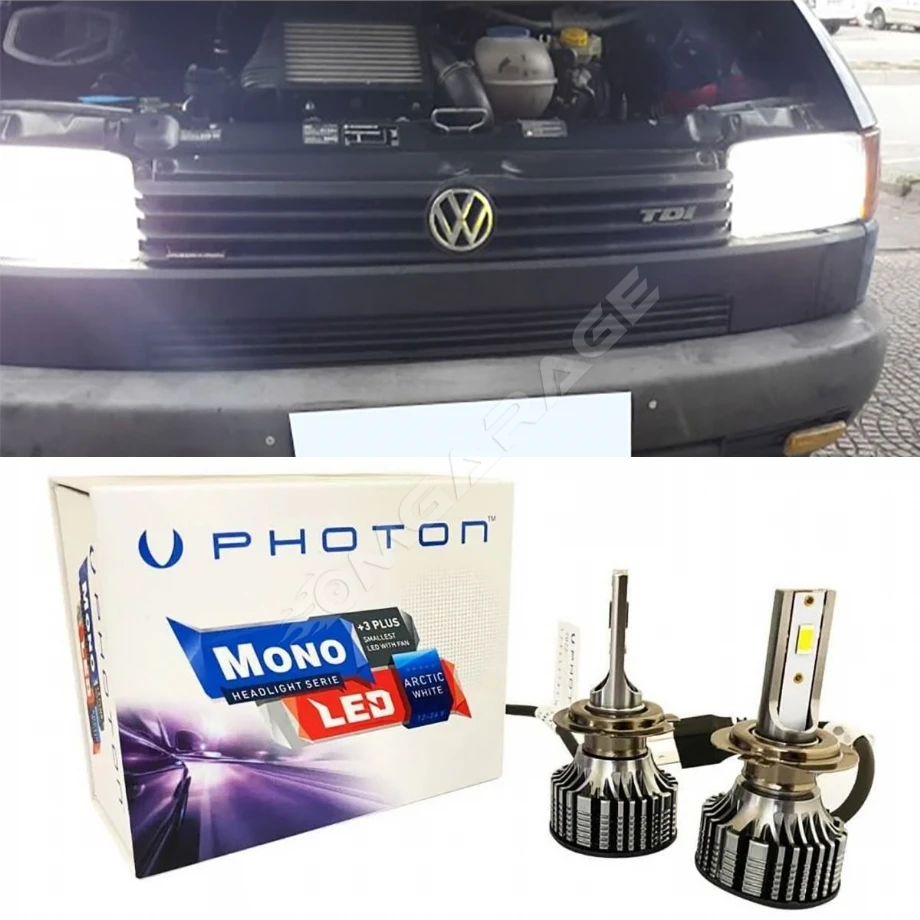 Vw Transporter T4 Led Xenon Uzun + Kısa Far Ampulü H4 Mono Yeni Seri Beyaz