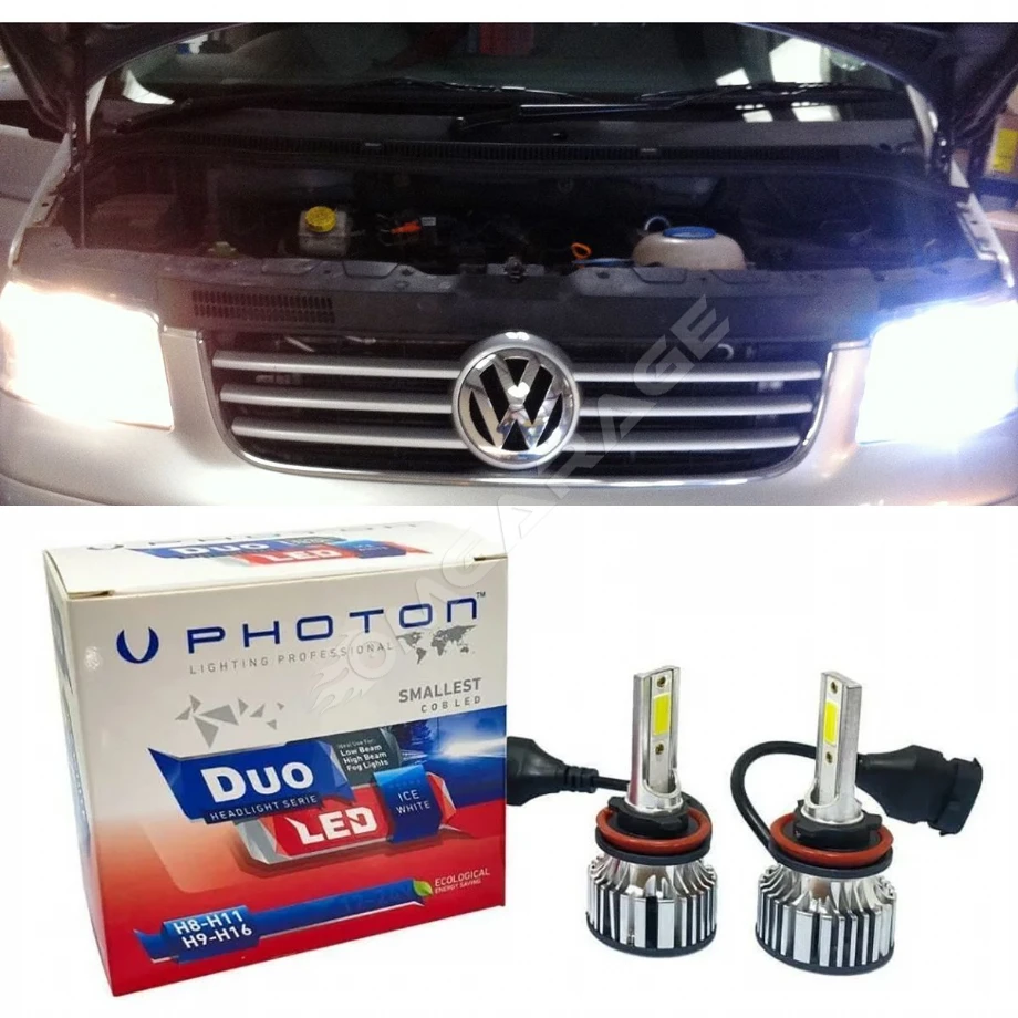 Vw Transporter T5 Led Xenon Uzun + Kısa Far Ampulü H4 Duo Yeni Seri Beyaz Uyumlu