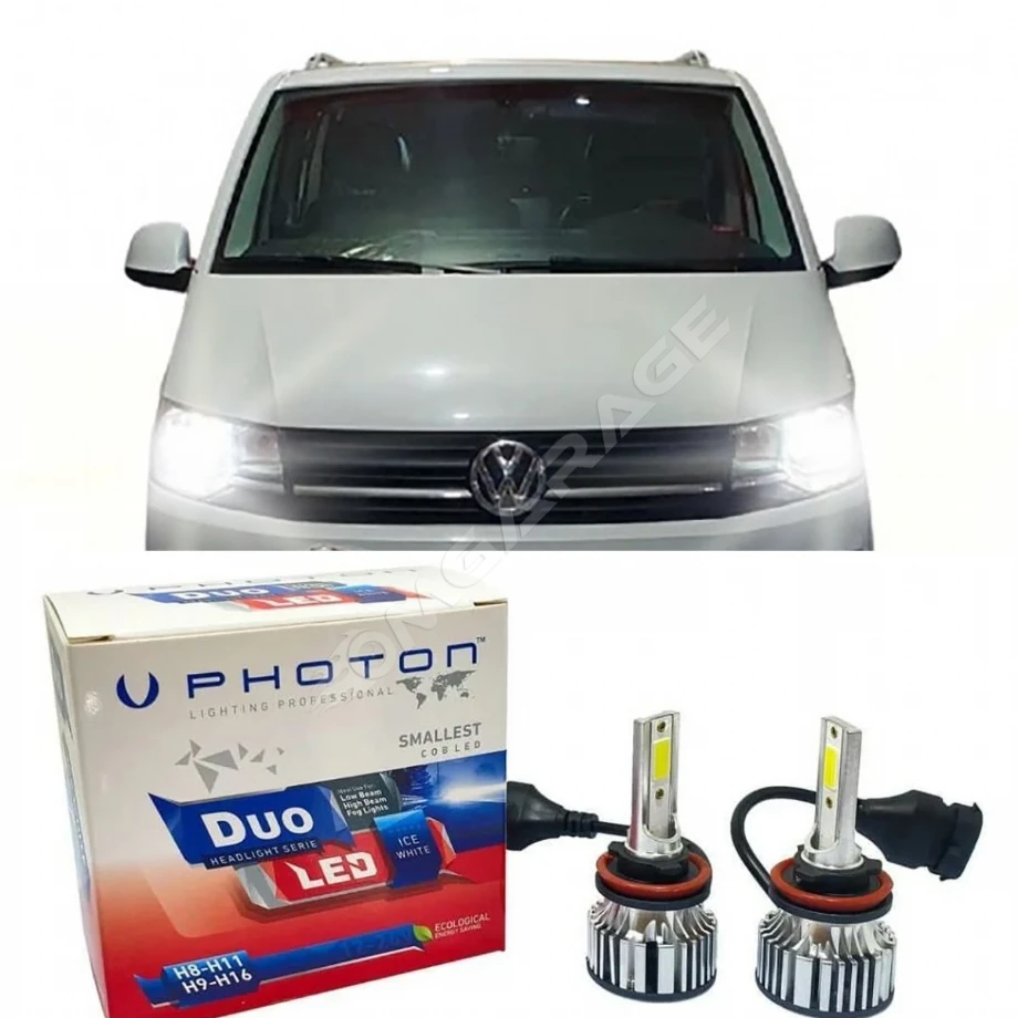 Vw Transporter T6 Led Xenon Uzun + Kısa Far Ampulü H4 Duo Yeni Seri Beyaz
