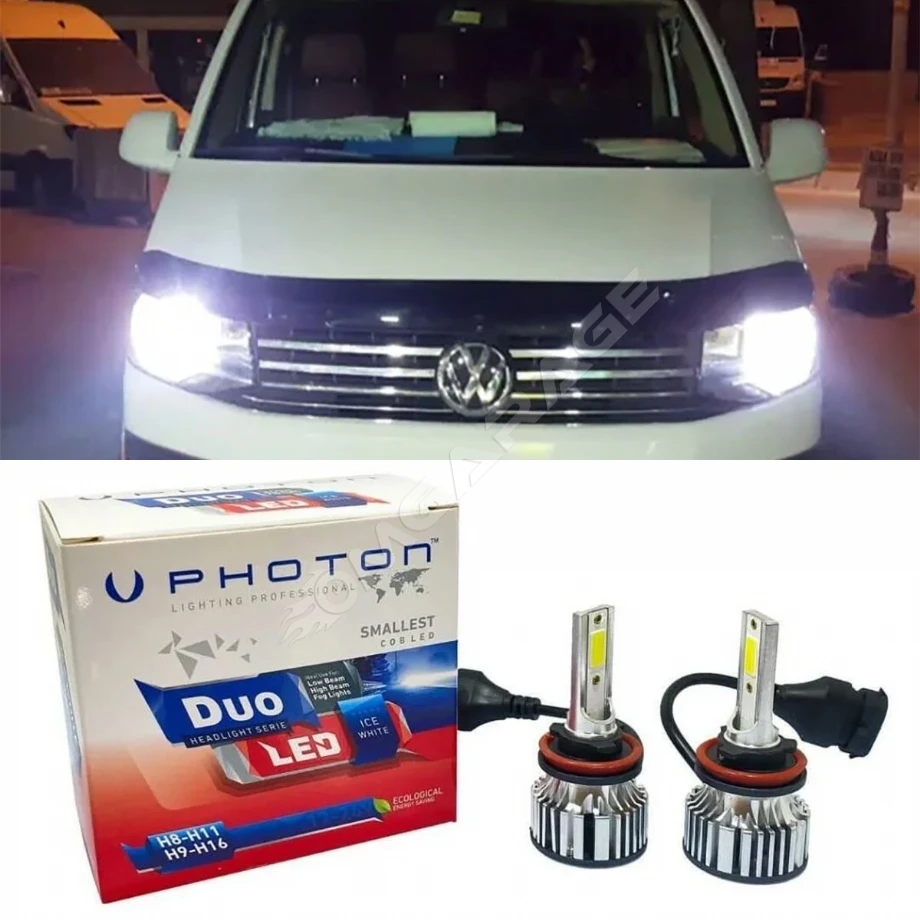 Vw Transporter T7  Led Xenon Uzun + Kısa Far Ampulü H4 Duo Yeni Seri Beyaz