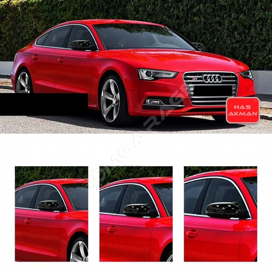 Audi A5 B8  Batman Yarasa Sinyalli Ayna Kapağı Piano Black 2009 2010 2011 2012 2013 2014 2015