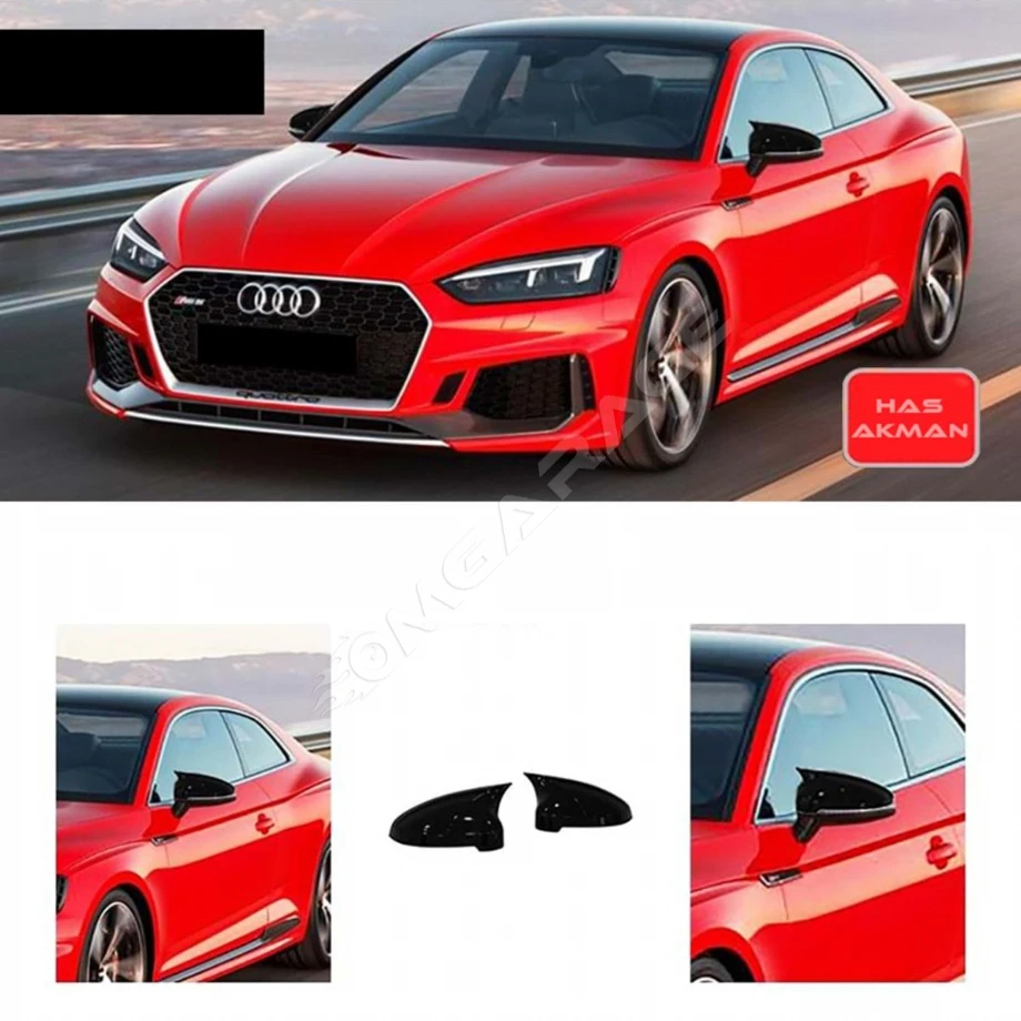 Audi A5 B9 Batman Yarasa Sinyalli Ayna Kapağı Piano Black 2016 2017 2018 2019 2020