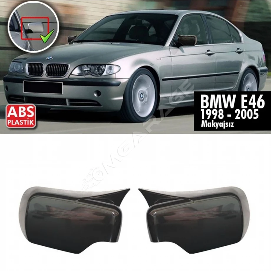 Bmw E46 Batman Yarasa Ayna Kapağı Piona Black 1998 - 2005 Arası Kasalara 2 Adet