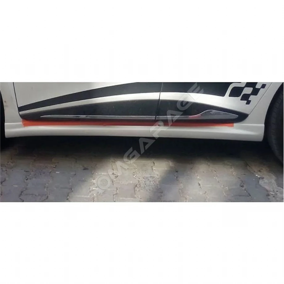 Ford Fiesta Mk6 Aero Yan Marşpiyel Seti Plastik Mat Siyah 2008 - 2017 Uyumlu