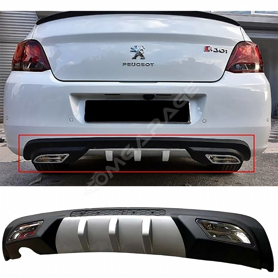 Peugeot 301 Difüzör Difizör Gri + Kare Egzoz Görünüm C Tip
