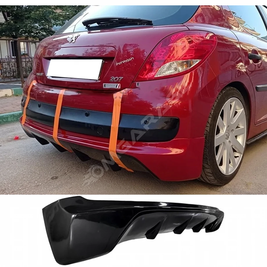 Peugeot 207 Arka Ek Plastik Siyah Difüzör 2006-2014 Arka-bodykit-ek-karlık