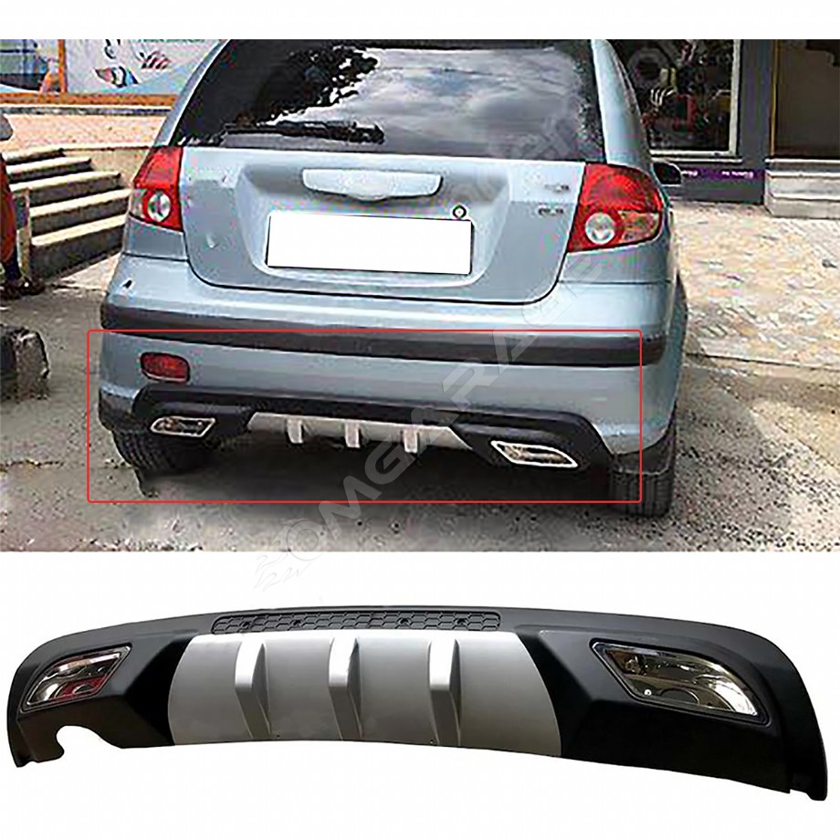 Hyundai Getz Difüzör Difizör Gri + Kare Egzoz Görünüm C Tip