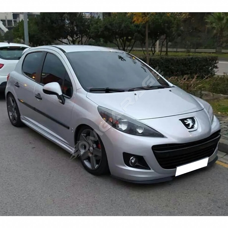 Peugeot 207 2006 - 2014 Yan Marşpiyel Seti Mat Siyah Plastik 2 Adet
